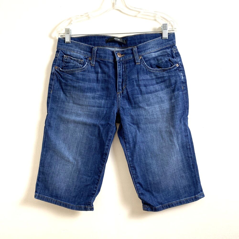Joe's Denim Shorts Blue Bermudas Size 27 Stretch Mid Rise Medium Wash